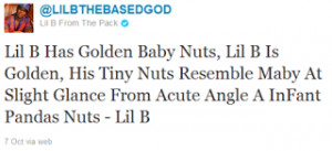 Lil B's testicles resemble that of a Panda Bear's from an angle of ...