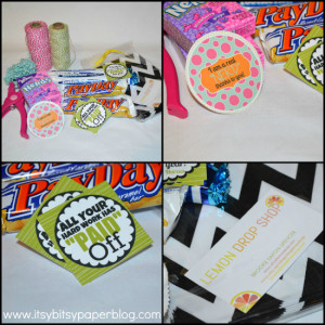 candy of your choice and a few tags printed with your favorite sayings ...