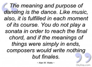 the meaning and purpose of dancing is the