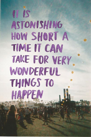 It is astonishing how short a time it can take for very wonderful ...