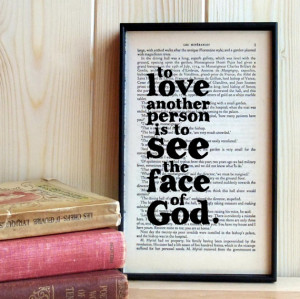 Les Misérables romantic love quote on vintage book page art ...