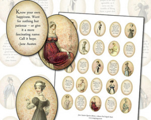 Jane Austen Quotes 30mm x 40mm oval 1.18in x 1.57 in digital collage ...