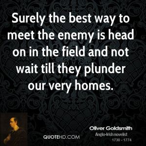 Surely the best way to meet the enemy is head on in the field and not ...
