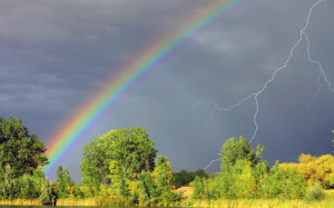 Rainbow Lightning Wallpaper...