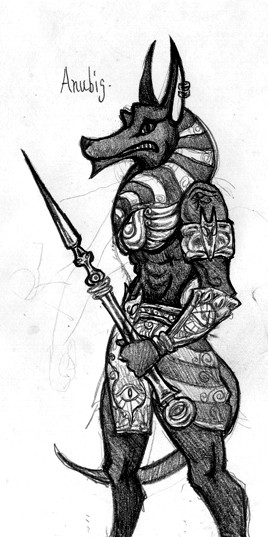 Anubis Egyptian God Tattoo Drawing