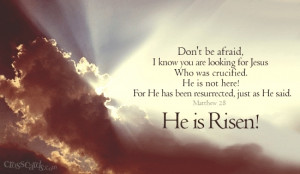 Bible verse about Jesus resurrection, He is risen