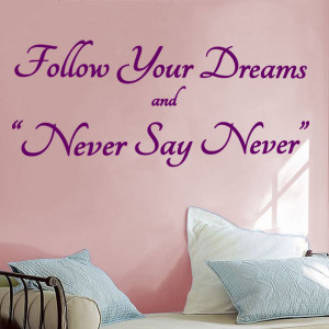WALL ART NEVER SAY NEVER JUSTIN BEIBER SONG QUOTE DECAL STICKER VINYL ...