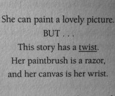 she can paint a lovely picture but...this story has a twist. her ...