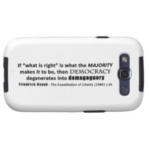 Friedrich Hayek Quote Democracy & Demagoguery Galaxy S3 Cover