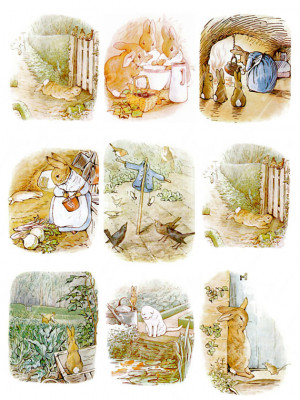 24 peter rabbit images, Beatrix Potter, printable download for paper ...