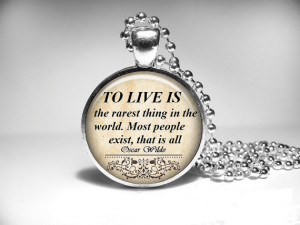 Oscar Wilde quote necklace, inspirational words jewelry, motivational ...