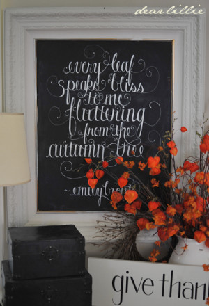 Fall Chalkboard, Give Thanks Sign and Autumn Print