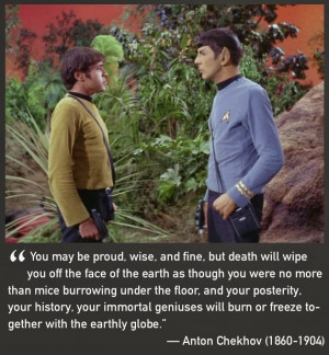 Pictures of Pavel Chekov with quotes by Anton Chekhov