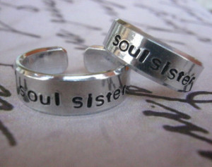 Soul Sister, Set of 2, Sister, Sister Rings, Sisters, Soul sister ring ...