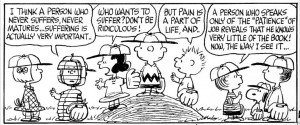 on the mound, tiny children grappling with crucial issues, Linus ...