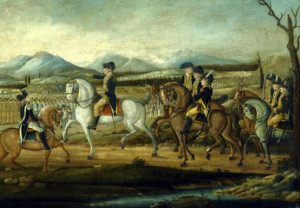 President George Washington, as Commander-in-Chief, leading a combined ...