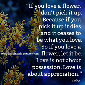Love is about appreciation
