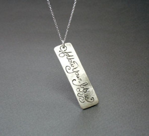 Silver Bar Quote Necklace OOAK Joseph Campbell by StudioGoods, $45.00