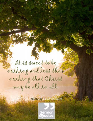... less than nothing that Christ may be all in all. — David Brainerd
