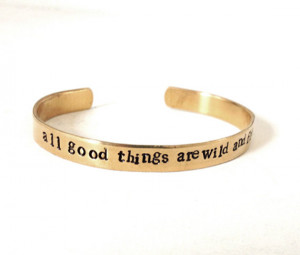 Quote, metal bracelet - hand stamped jewelry brass bracelet - all good ...