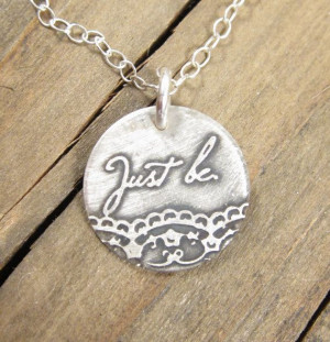 ... Silver Necklace - Name Necklace - Lace Jewelry - Quote Necklace