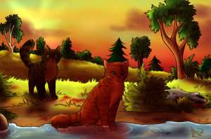 It was as he feared. Squirrelflight had been tracking the badger; she ...