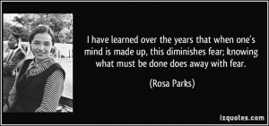 have learned over the years that when one's mind is made up, this ...