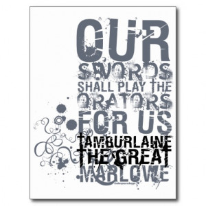 Tamburlaine Swords Quote (B&W) Post Cards