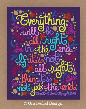 11x14in 'The Best Exotic Marigold Hotel' Quote by unraveleddesign, $35 ...