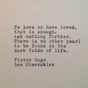 Les Miserables Quote Typed on Typewriter onto Cardstck