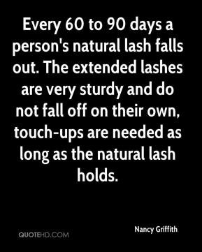 60 to 90 days a person's natural lash falls out. The extended lashes ...
