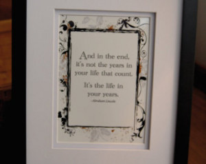 Framed quote by Abraham Lincoln, 