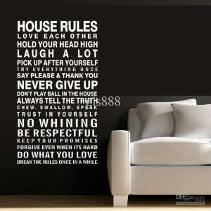 YW1050house rulesWall Quotes Decal Words Lettering Saying Wall Decor ...