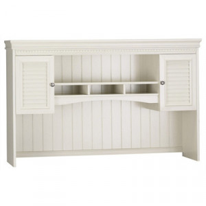 White L shaped Desk with Hutch