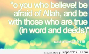 Surat at-Tawbah (Quran 9-119) - Islamic Quotes About Taqwa (Fear and ...