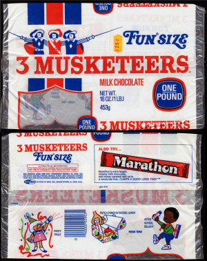 Mars - 3-Musketeers Fun Size - also try Marathon bar - one-pound ...
