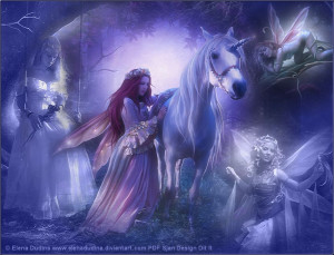 Fairies And Unicorns Forest Fairies with Unicorns