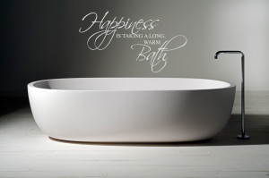 Happiness Is Taking A Warm Bath Wall Sticker Quote