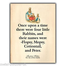 ... WALL PLAQUE Peter Rabbit Beatrix Potter Quote print Childrens Bedroom