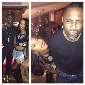 Sevyn With Lance Gross & Idris Elba tonight in Houston