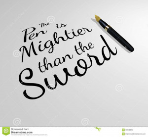 Stock Photo: The Pen is Mightier than the Sword