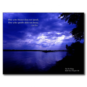 Blue Sunset - Lao Tzu quote Postcard