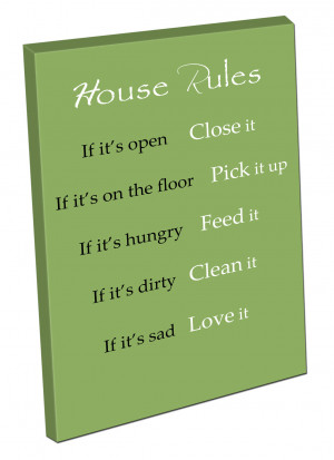 ... about Picture on CANVAS WALL ART Print ready to hang quote HOUSE RULES