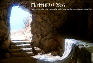 Matthew 28:6 Empty Tomb Picture And Scripture HD Christian Wallpaper