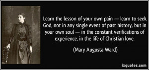 Learn the lesson of your own pain — learn to seek God, not in any ...