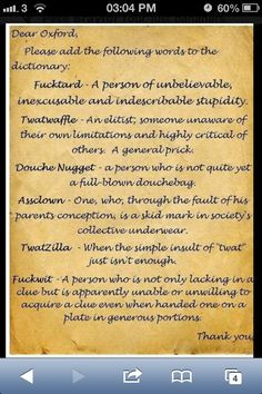 Twatwaffle & fucktards... great new descriptive words for some special ...