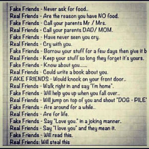 Fake friends vs real friends