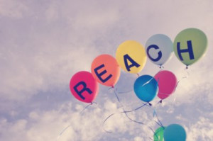 balloons, inspiring, quotes, reach, sky, statement, words