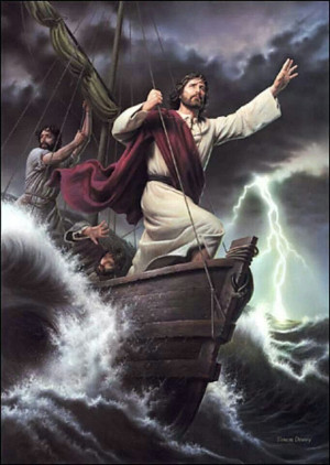 Jesus during the storm
