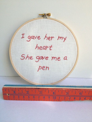 Say Anything : movie quote. embroidery hoop art. Embroidered movie ...